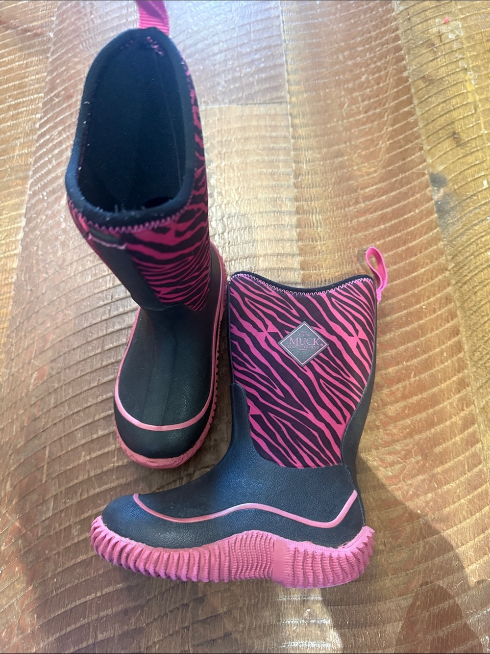 Muck Boots Kids Pink Zebra Waterproof Rain & Snow Boot
